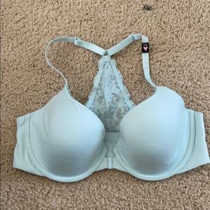 Light teal lace back bra with tags